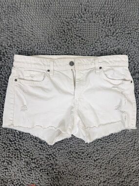 Joe's Jeans White Distressed Cutoff Denim Shorts